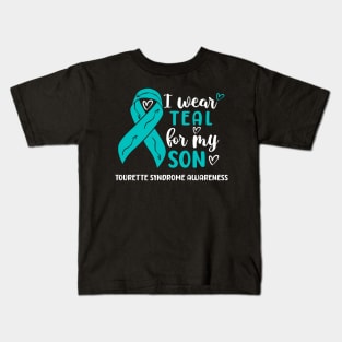 I Wear Teal For My Son Tourette Syndrome Awareness Kids T-Shirt